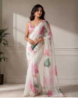 Midnight Black Elegant Cotton Silk Saree