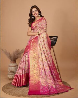 Coral Pink Summer Kalyani Cotton Saree