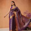 Lilac Dream Floral Mul Cotton Saree