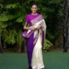 Pastel Organza Hand-Painted Designer Saree