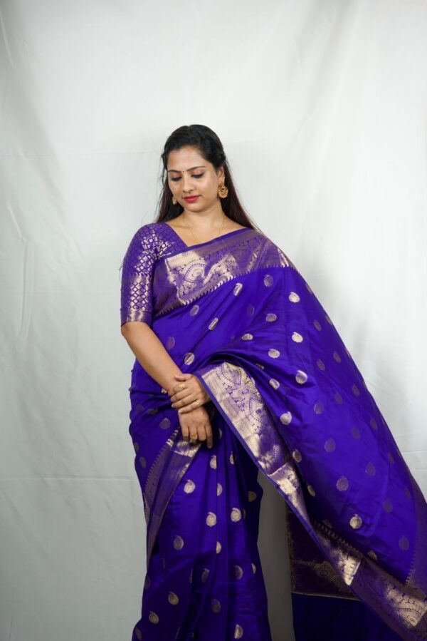 Seetha's Royal Purple Kattan Soft Silk Saree
