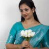 Seetha's Ocean Turquoise Kanjivaram Soft Silk Saree