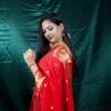 Seetha's Crimson Scarlet Katan Silk Saree