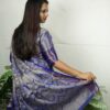 Seetha's Royal Slate Grey Brocade Silk Saree