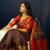 Seetha's Majestic Deep Wine Semi Kaanchivaram Silk Saree