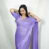 Seetha's Fancy Pure Viscose Saree in Pastel Lavender
