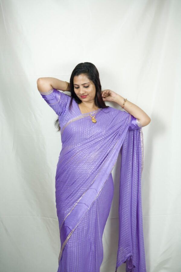 Seetha's Fancy Pure Viscose Saree in Pastel Lavender