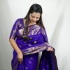 Seetha's Royal Purple Kattan Soft Silk Saree