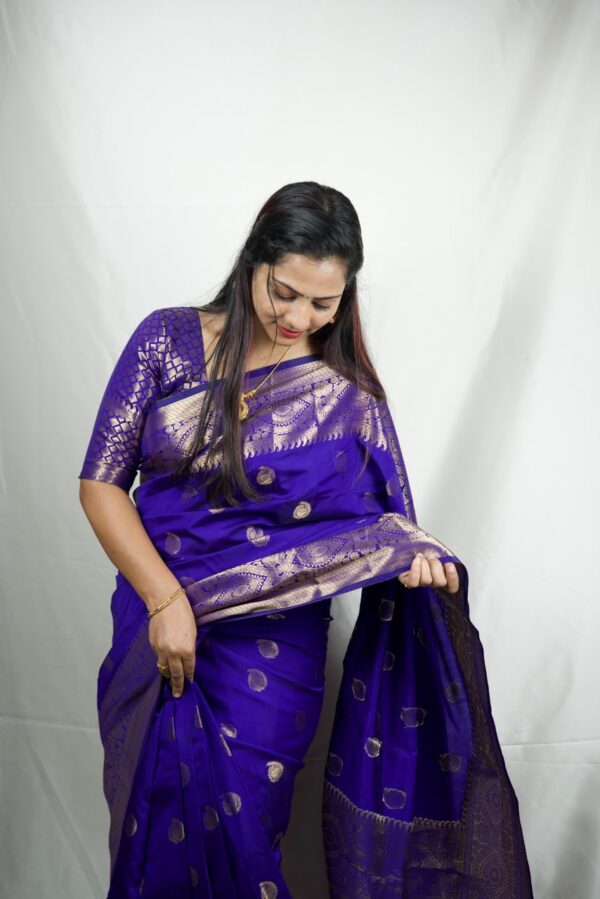 Seetha's Royal Purple Kattan Soft Silk Saree