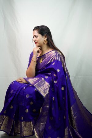Seetha's Royal Purple Kattan Soft Silk Saree