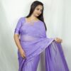 Seetha's Fancy Pure Viscose Saree in Pastel Lavender