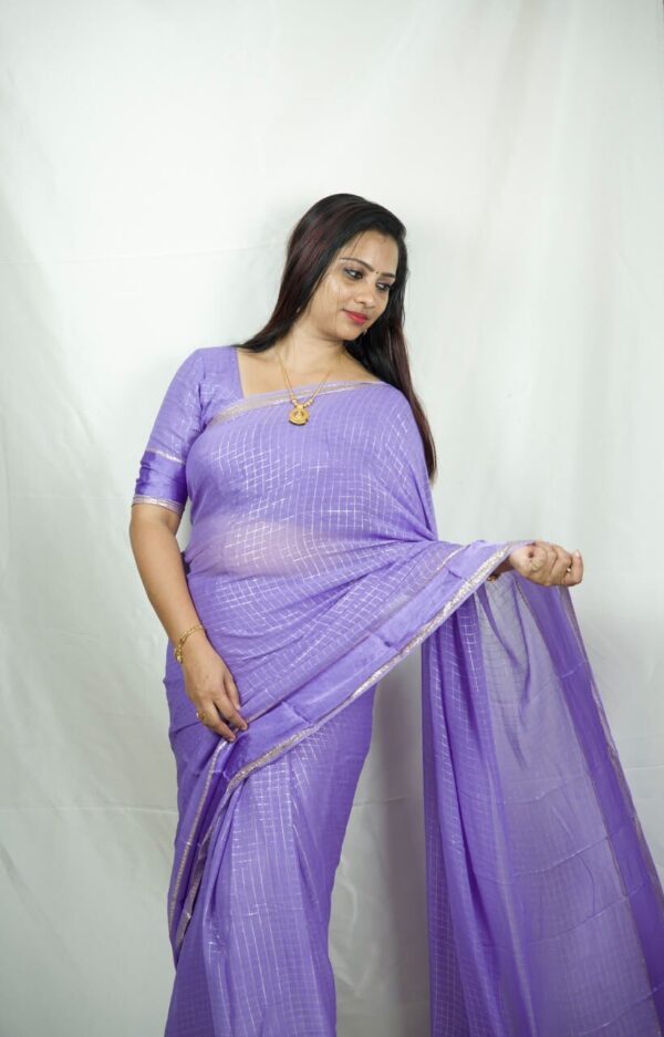 Seetha's Fancy Pure Viscose Saree in Pastel Lavender