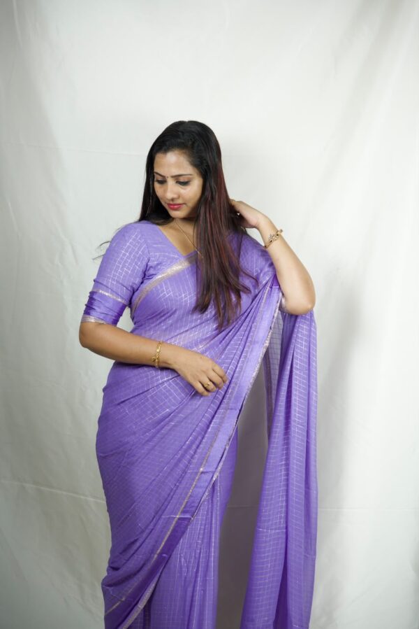 Seetha's Fancy Pure Viscose Saree in Pastel Lavender