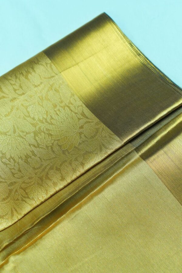 Seetha Antique Gold Banarasi Tissue Semi Silk Saree