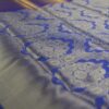 Seetha's Royal Slate Grey Brocade Silk Saree